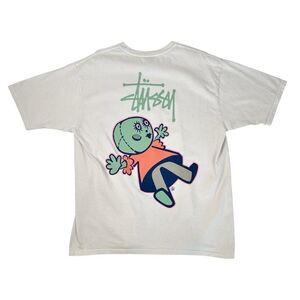 Stussy Dollie Pigment Dyed T-Shirt Natural Mens Large Skate Surf